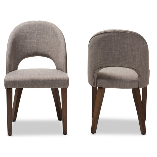 Baxton Studio - Wesley Set of 2 Dining Chairs in Light Grey - Wesley-Light Grey-DC view 2