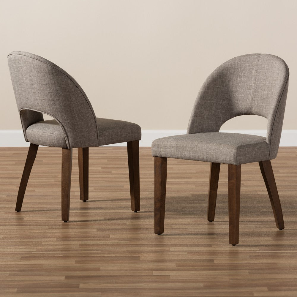 Baxton Studio - Wesley Set of 2 Dining Chairs in Light Grey - Wesley-Light Grey-DC view 7