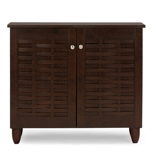 Baxton Studio - Winda Shoe Cabinet in Dark Brown - SC864572 B-Wenge view 2