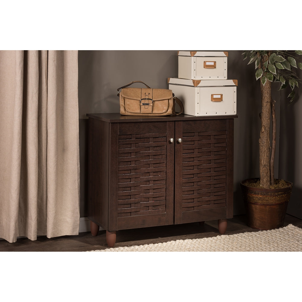 Baxton Studio - Winda Shoe Cabinet in Dark Brown - SC864572 B-Wenge view 6