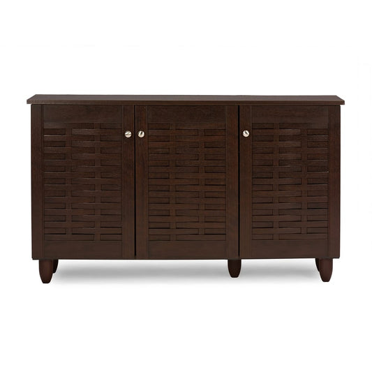Baxton Studio - Winda Shoe Cabinet in Dark Brown - SC864573 B-Wenge view 2