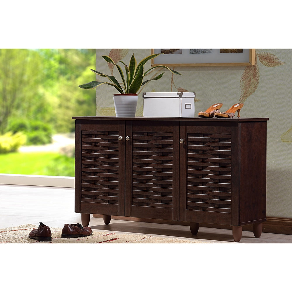 Baxton Studio - Winda Shoe Cabinet in Dark Brown - SC864573 B-Wenge view 6