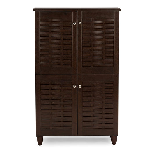 Baxton Studio - Winda Shoe Cabinet in Dark Brown - SC864574 B-Wenge view 2