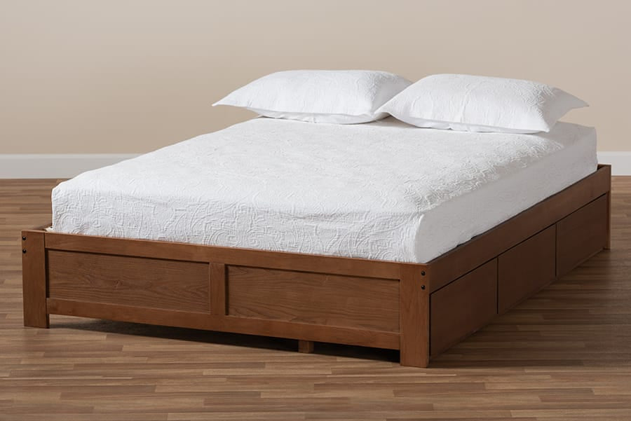 Baxton Studio - Wren King Size Bed Frame in Walnut - MG6001-Walnut-King view 10