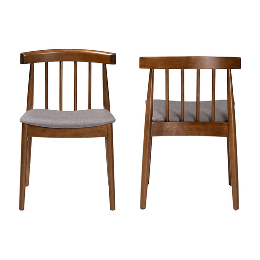 Baxton Studio - Wyatt Set of 2 Dining Chairs in Beige/"Walnut" Brown - Florence Dining Chair view 2