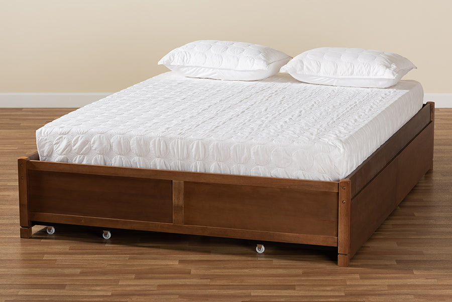 Baxton Studio - Yara King Size Bed Frame in Walnut Brown - MG0068-Walnut-4DW-King-Frame view 10