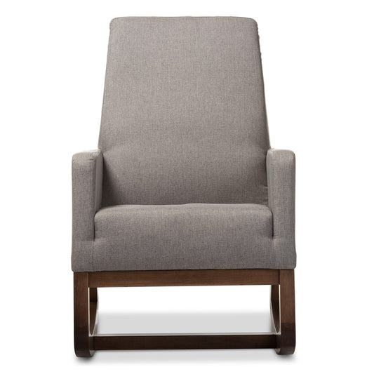 Baxton Studio - Yashiya Rocking Chair in Grey - BBT5199-Grey view 2