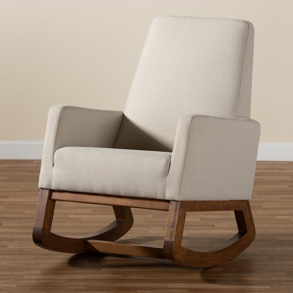 Baxton Studio - Yashiya Rocking Chair in Light Beige - BBT5199-Light Beige view 8
