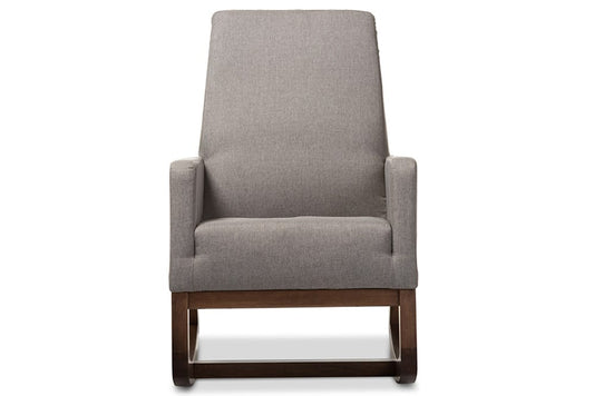 Baxton Studio - Yashiya Rocking Chair with Ottoman in Grey - BBT5199-Grey Set view 2