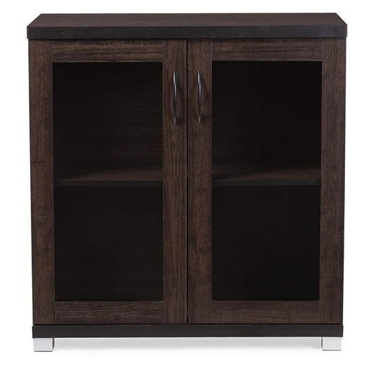 Baxton Studio - Zentra Storage Cabinet in Dark Brown - SR 890001-Wenge view 2