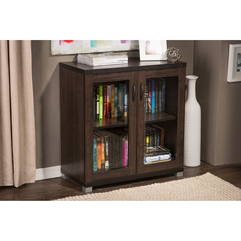 Baxton Studio - Zentra Storage Cabinet in Dark Brown - SR 890001-Wenge view 4
