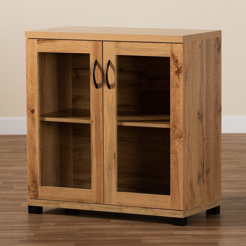 Baxton Studio - Zentra Storage Cabinet in Oak Brown/Black - SR 890001-Wotan Oak view 8