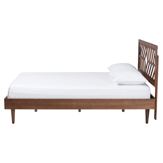 Baxton Studio - Zola Queen Size Bed in Ash Walnut - Zola-Ash Walnut-Queen view 2