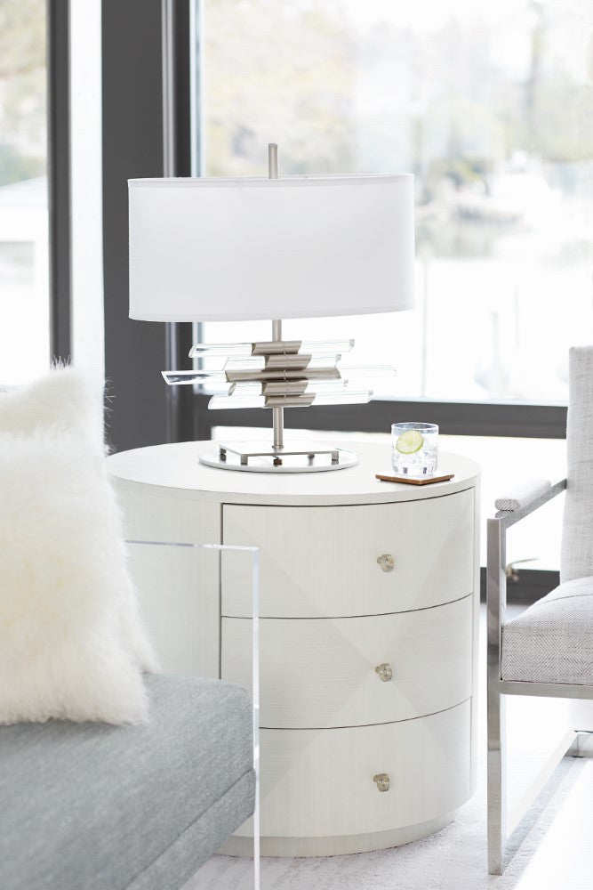 Bernhardt - Axiom Round Chairside Table With 3 Drawers - 381127 veiw 5