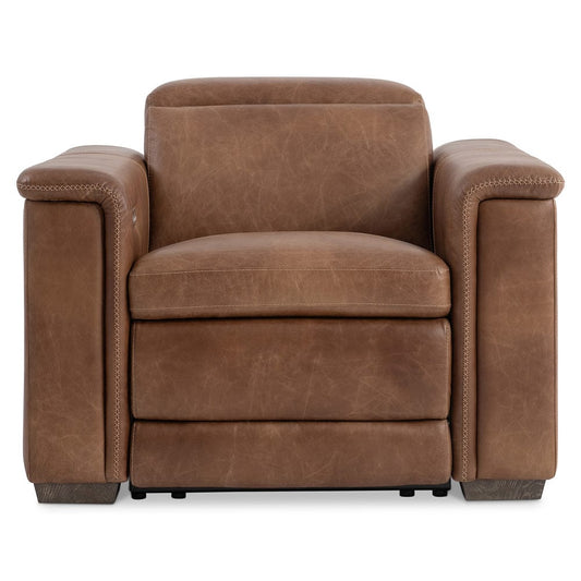 Bernhardt - Lioni Leather Power Motion Chair in Brown - 9562RHO view 2