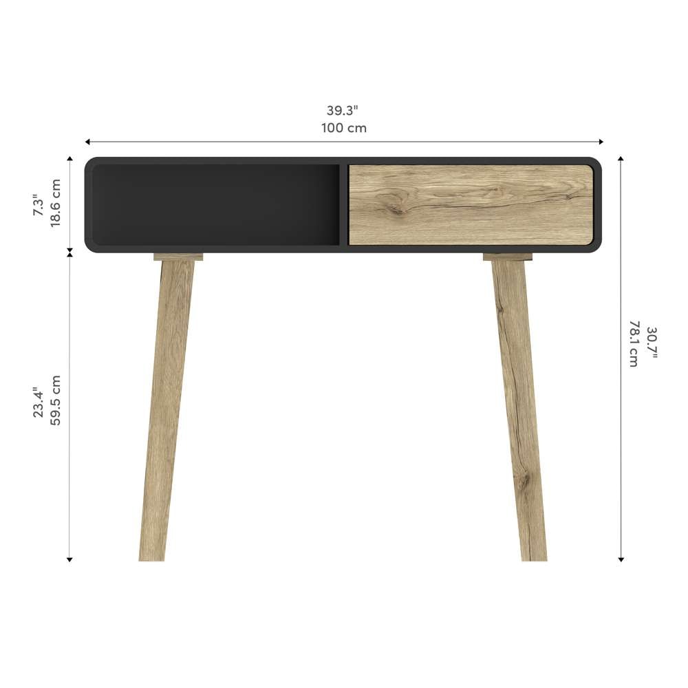 Bestar - Alhena 40W Console Table in Uv Black &Amp; Sandy Brown Oak - 119160-000133 veiw 11