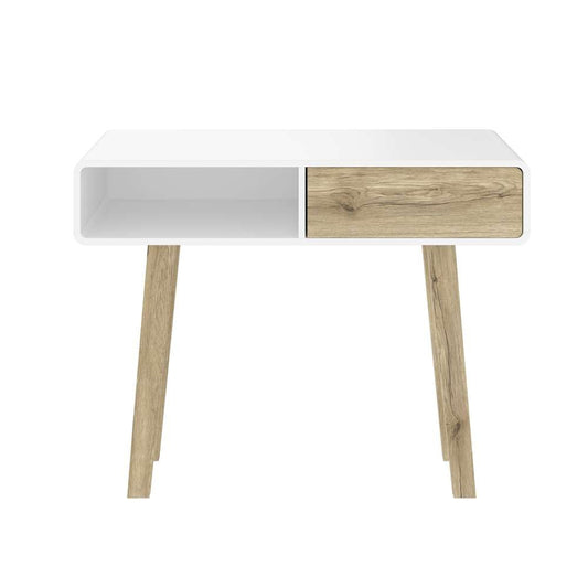 Bestar - Alhena 40W Console Table in Uv White &Amp; Sandy Brown Oak - 119160-000001 veiw 2
