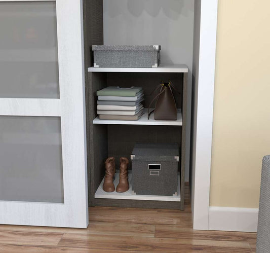 Bestar - Cielo 20W Low Shelving Unit in Bark Grey & White - 80169-1147 veiw 2