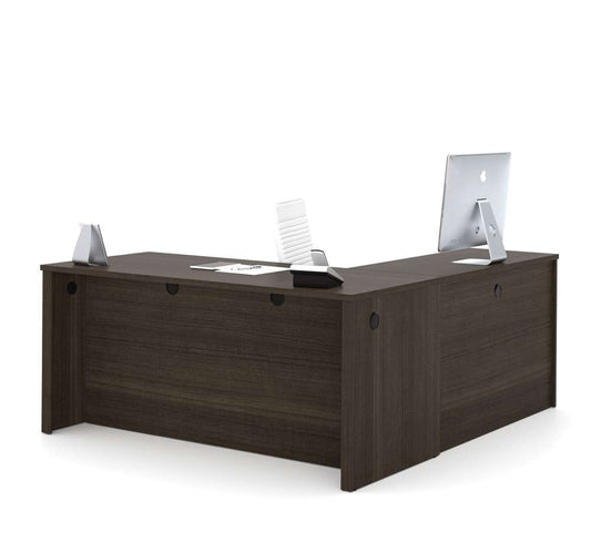 Bestar - Embassy 66W L-Shaped Desk with Pedestal in Dark Chocolate - 60852-79 veiw 2