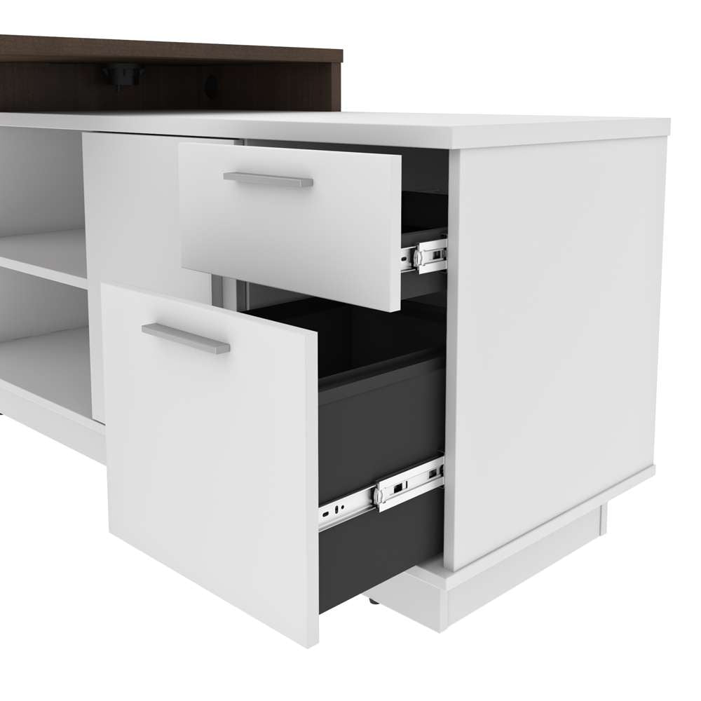 Bestar - Equinox 72W L-Shaped Desk in Antigua & White - 115420-000052 veiw 9