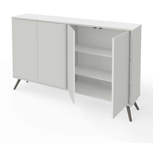 Bestar - Krom 60W Narrow Storage Cabinet with Metal Legs in White - 17164-1117 veiw 2