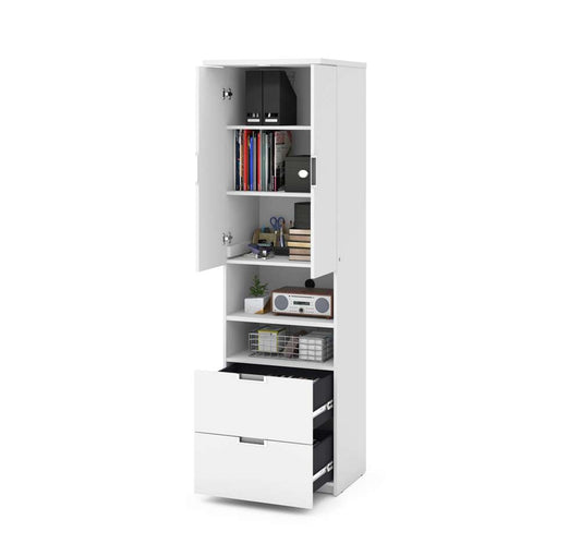Bestar - Lumina 24W Storage Cabinet with 2 Drawers in White - 85160-17 view 2