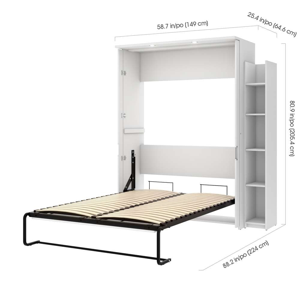 Bestar - Lumina Full Murphy Bed with Shelving Unit (69W) in White - 85894-17 veiw 10