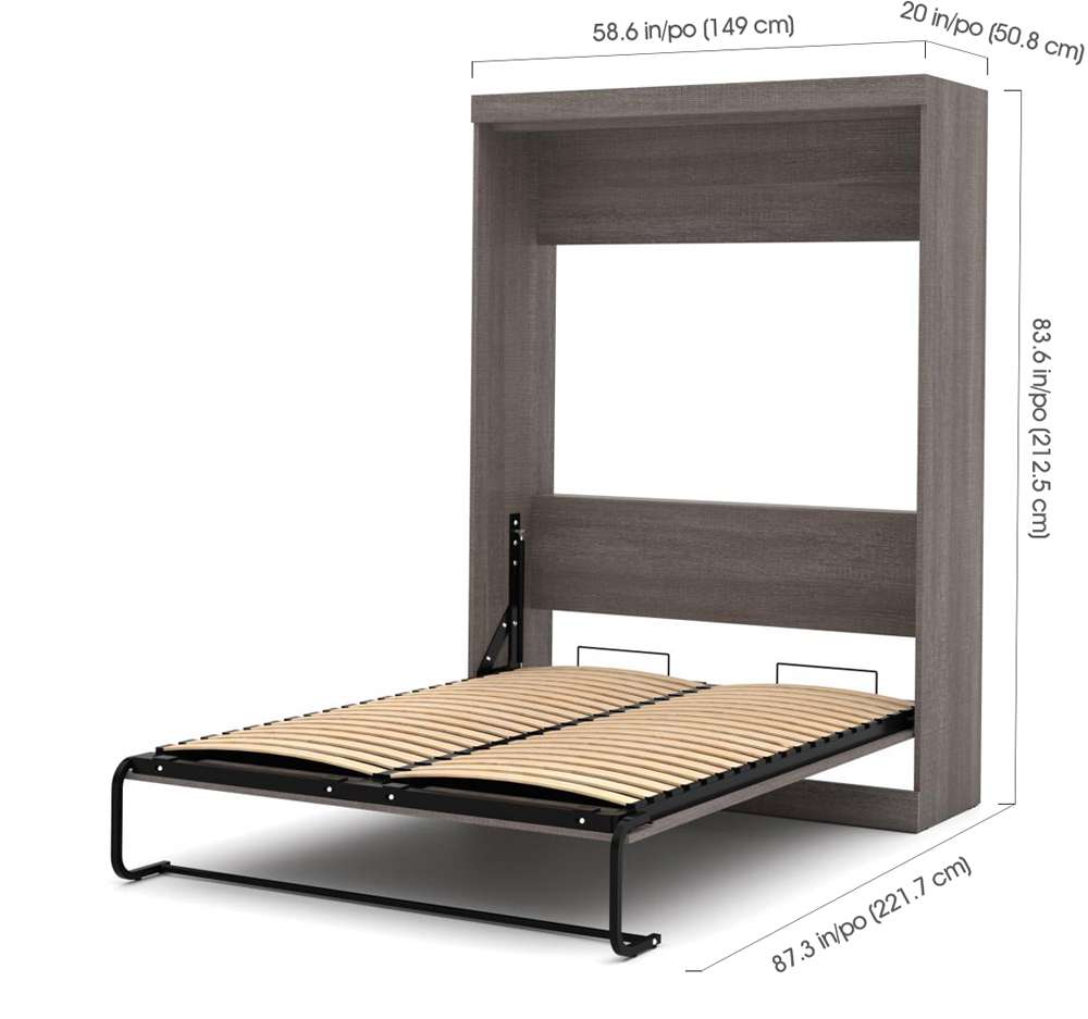 Bestar - Nebula 59W Full Murphy Bed in Bark Grey - 25183-47 veiw 9