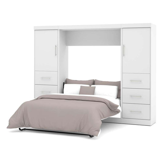 Bestar - Nebula Full Murphy Bed and 2 Storage Units with Drawers (109W) in White - 25894-17 veiw 2
