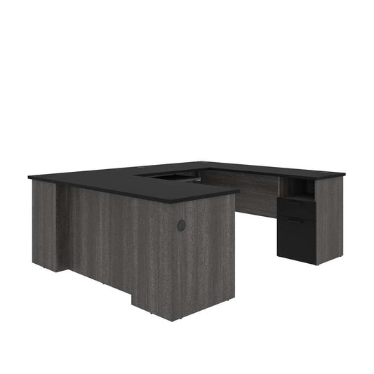 Bestar - Norma 71W U Or L-Shaped Desk in Black & Bark Gray - 181851-000018 veiw 2