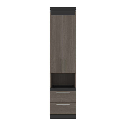 Bestar - Orion 20W Storage Cabinet with Pull-Out Shelf in Bark Gray & Graphite - 116165-000047 veiw 2