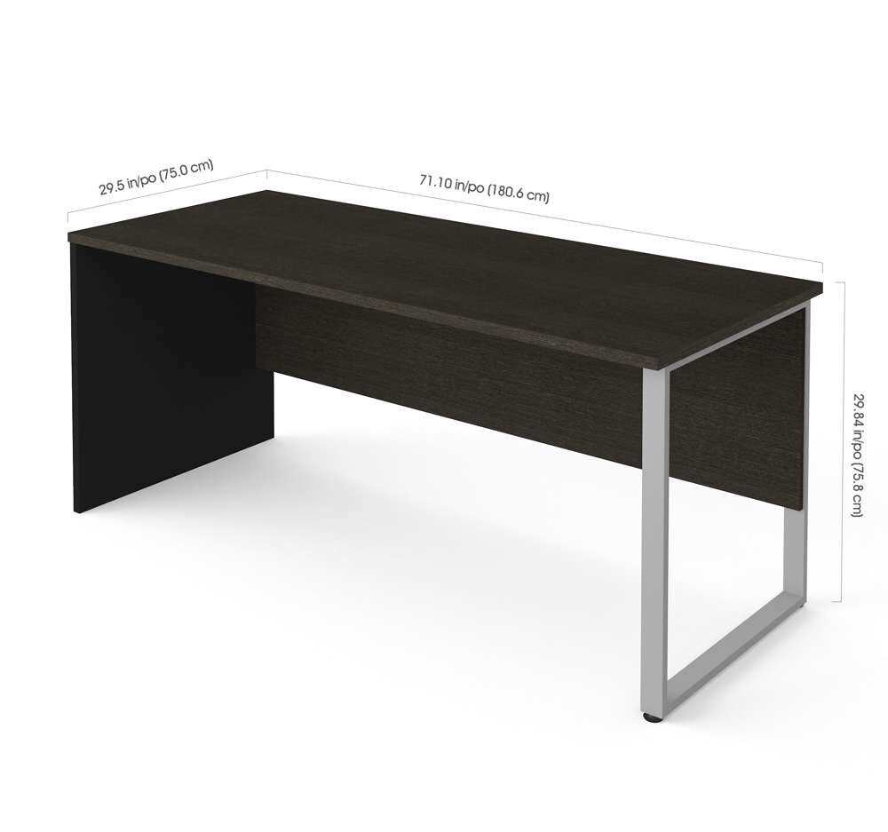 Bestar - Pro-Concept Plus 72W Table Desk with Rectangular Metal Leg in Deep Grey & Black - 110402-1132 veiw 2