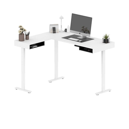 Bestar - Pro-Vega 72W L-Shaped Standing Desk in White & Black - 130420-000017 veiw 2