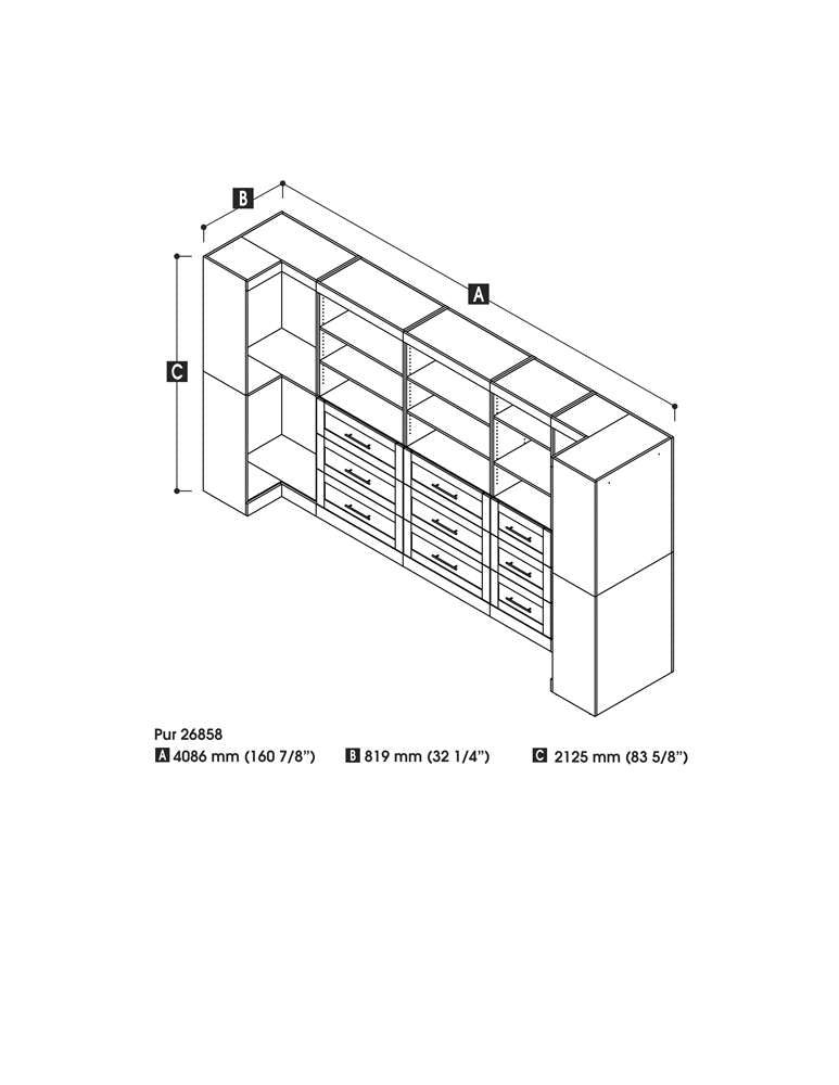 Bestar - Pur 161W Walk-In Closet Organizer Set in Bark Grey - 26858-47 veiw 6
