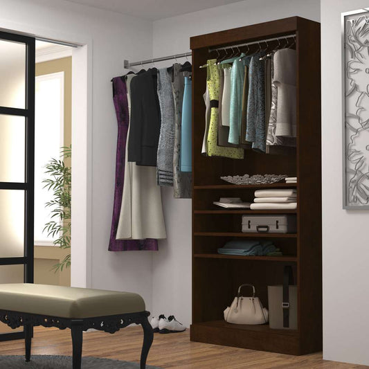 Bestar - Pur 36W Closet Organizer in Chocolate - 26160-69 veiw 2