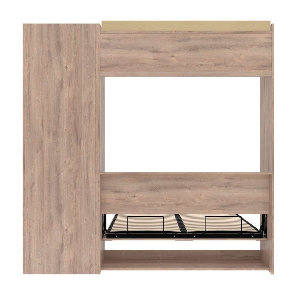 Bestar - Pur Full Murphy Bed and Storage Unit with Drawers (84W) in Rustic Brown - 26868-000009 veiw 11