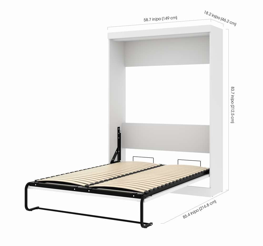 Bestar - Pur Full Murphy Bed and Storage Unit with Drawers (84W) in White - 26868-17 veiw 7