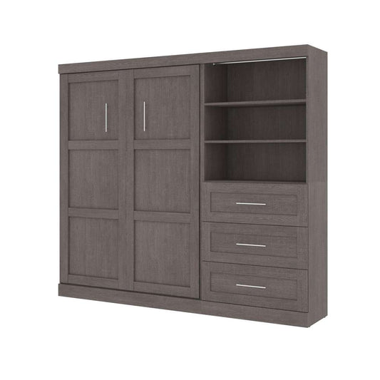 Bestar - Pur Full Murphy Bed and Storage Unit with Drawers (95W) in Bark Grey - 26891-47 veiw 2