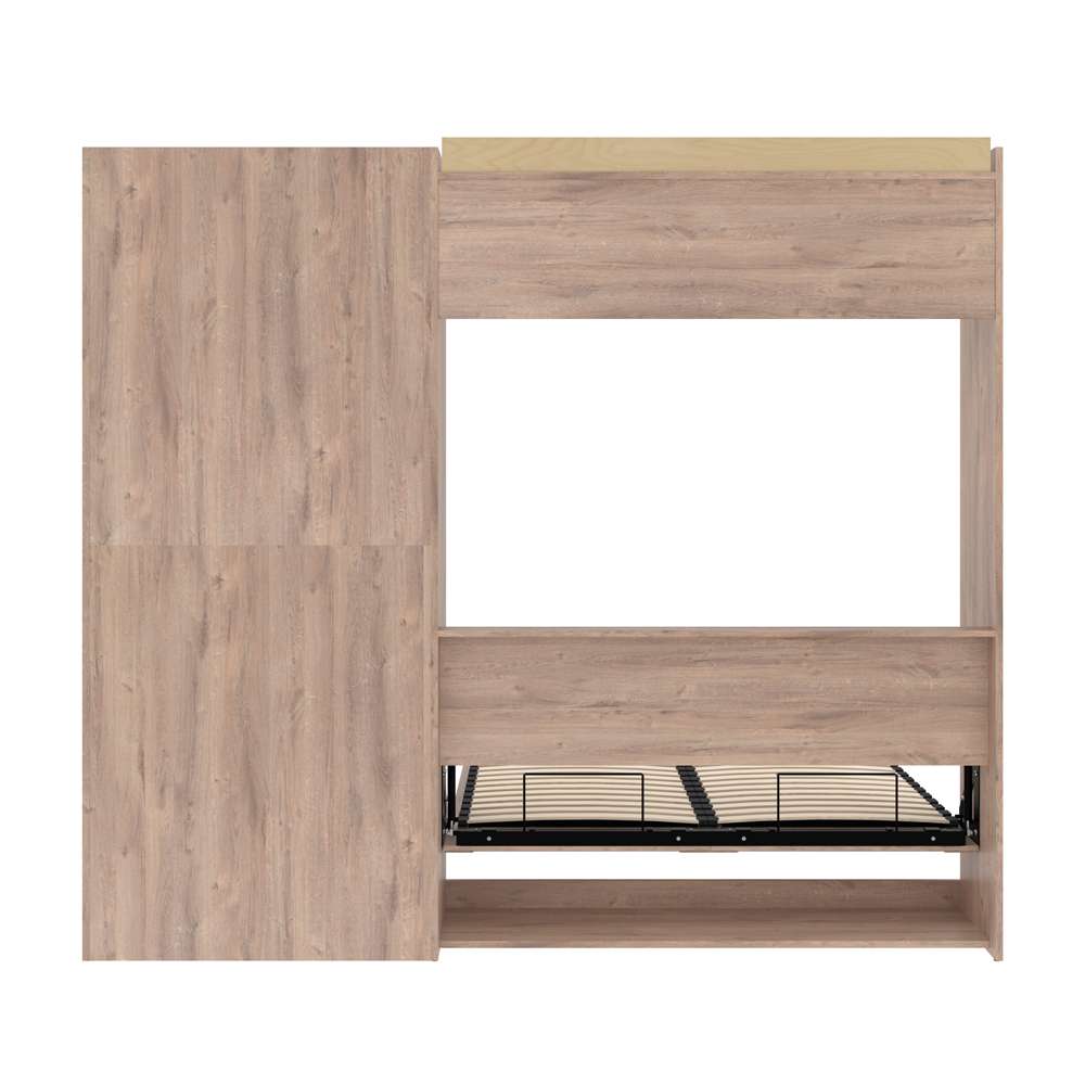 Bestar - Pur Full Murphy Bed and Storage Unit with Drawers (95W) in Rustic Brown - 26891-000009 veiw 11