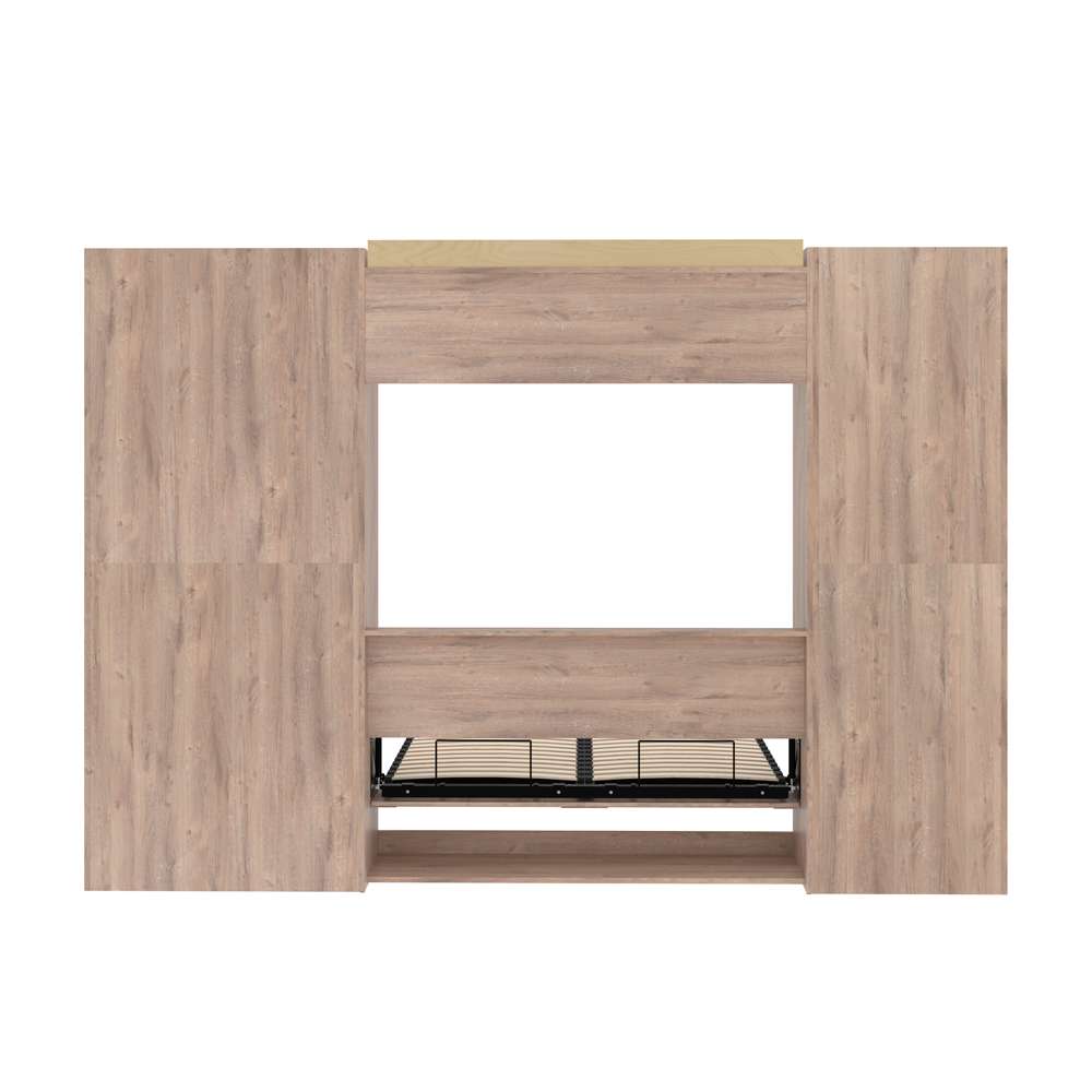 Bestar - Pur Full Murphy Bed with Shelving and Drawers (120W) in Rustic Brown - 26892-000009 veiw 11