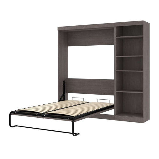 Bestar - Pur Full Murphy Bed with Storage Unit (84W) in Bark Grey - 26898-47 veiw 2