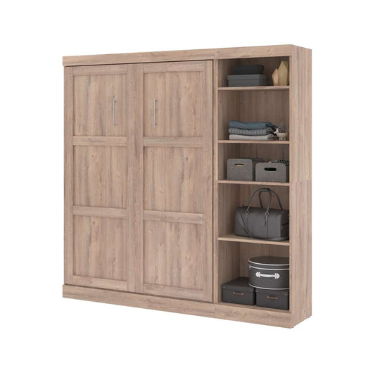 Bestar - Pur Full Murphy Bed with Storage Unit (84W) in Rustic Brown - 26898-000009 veiw 2