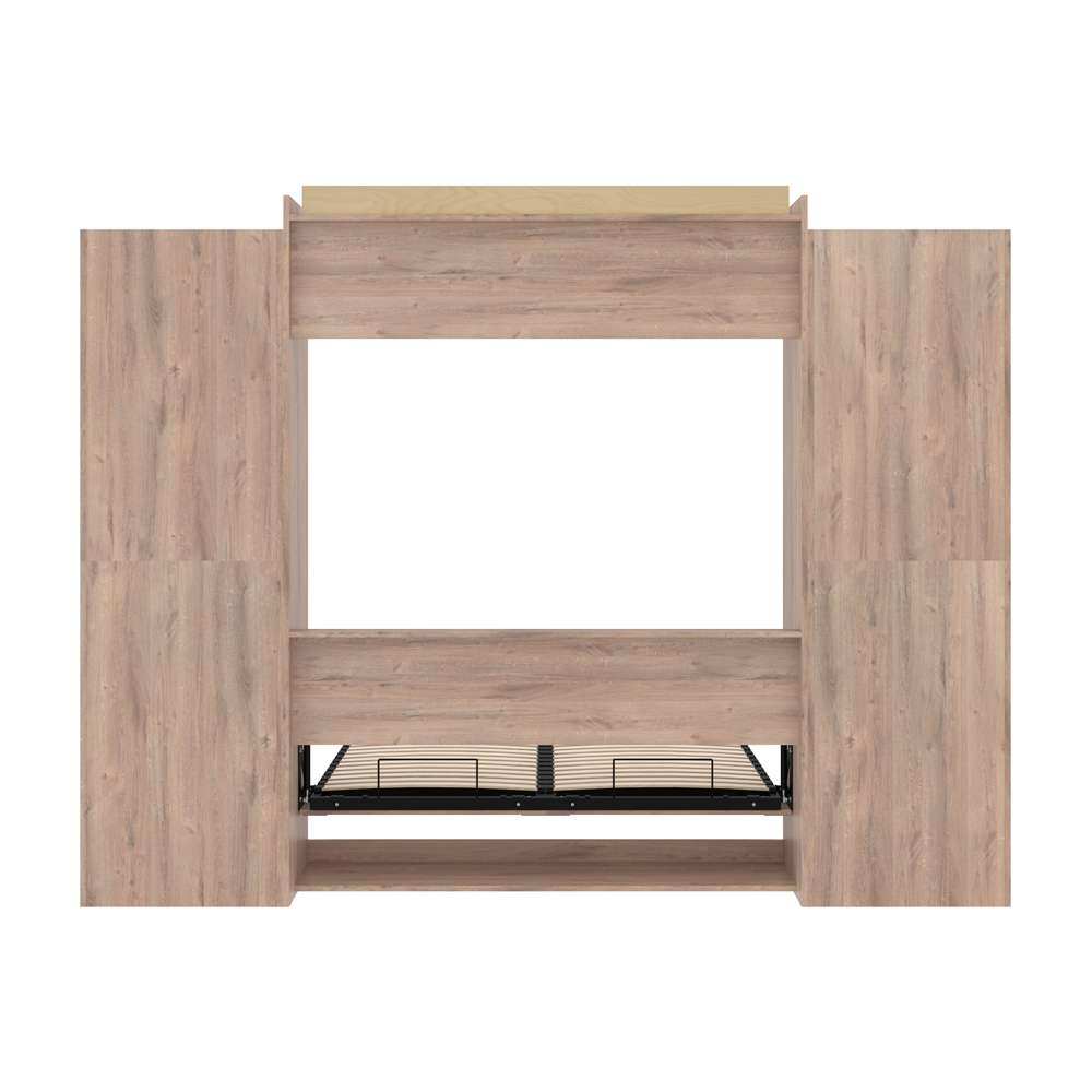 Bestar - Pur Queen Murphy Bed and 2 Storage Units (115W) in Rustic Brown - 26883-000009 veiw 11