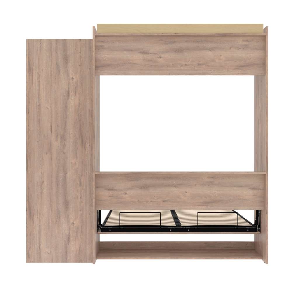 Bestar - Pur Queen Murphy Bed and Storage Unit with Drawers (90W) in Rustic Brown - 26869-000009 veiw 11