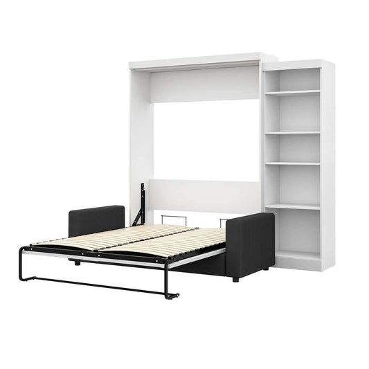 Bestar - Pur Queen Murphy Bed with Sofa and Shelving Unit (96W) in White - 26788-000017 veiw 2