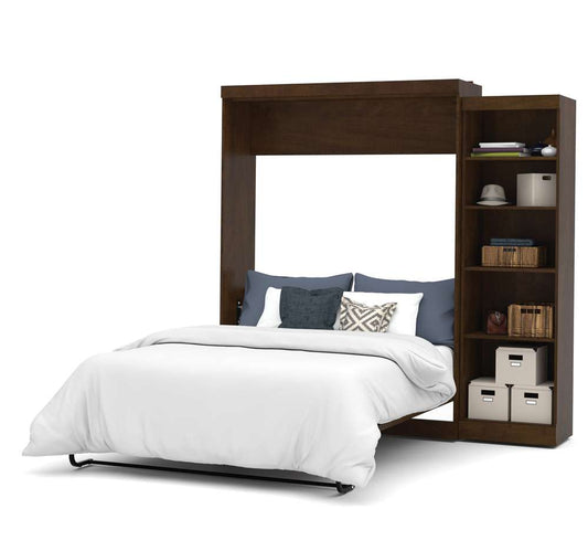 Bestar - Pur Queen Murphy Bed with Storage Unit (90W) in Chocolate - 26888-69 veiw 2