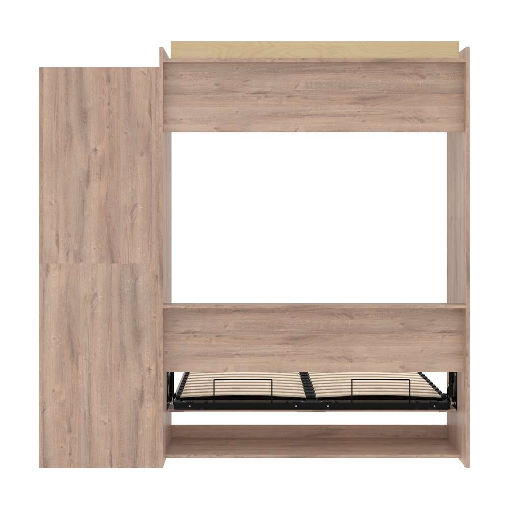 Bestar - Pur Queen Murphy Bed with Storage Unit (90W) in Rustic Brown - 26888-000009 veiw 11