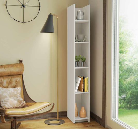 Bestar - Small Space 10 Narrow Shelving Unit in White - 16702-1117 veiw 2