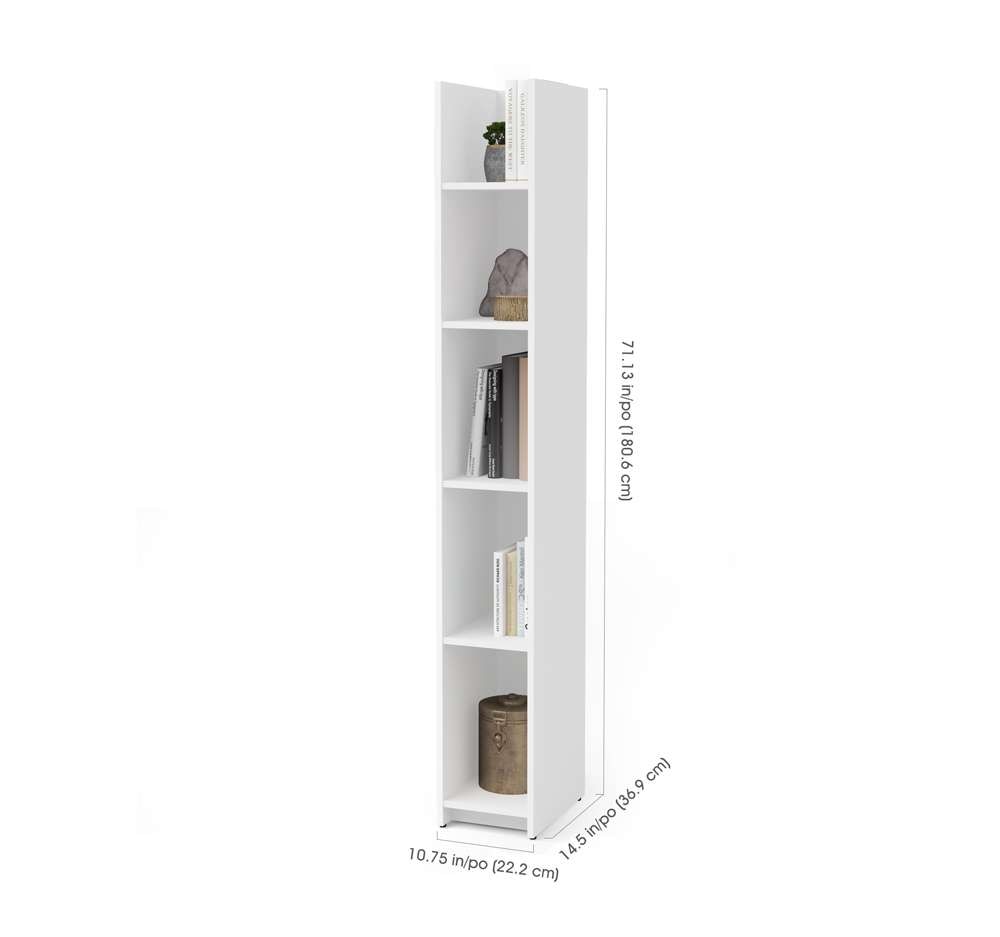 Bestar - Small Space 10 Narrow Shelving Unit in White - 16702-1117 veiw 4