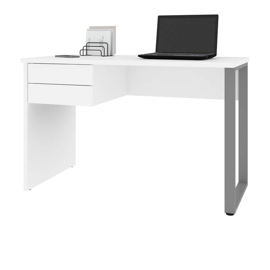 Bestar - Solay 48W Small Table Desk with U-Shaped Metal Leg in Clear White - 29400-000104 veiw 2